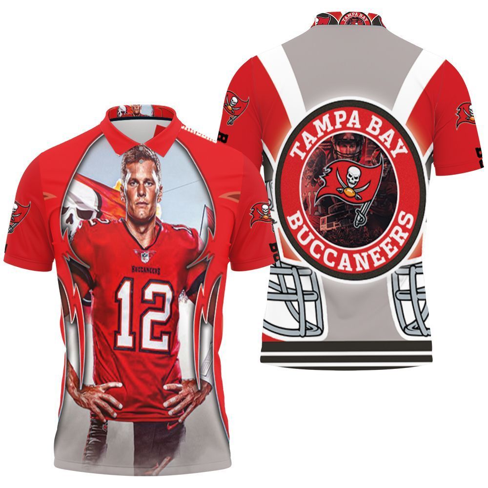 Tampa Bay Buccaneers Super Bowl Champions Tom Brady 3d Polo Shirt