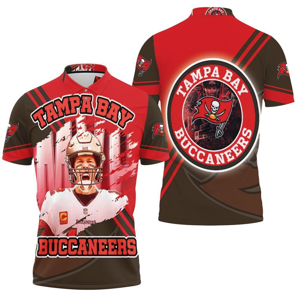 Tampa Bay Buccaneers Tom Brady 12super Bowl Champions 2021 3d Polo Shirt Jersey All Over Print Shirt 3d T-shirt