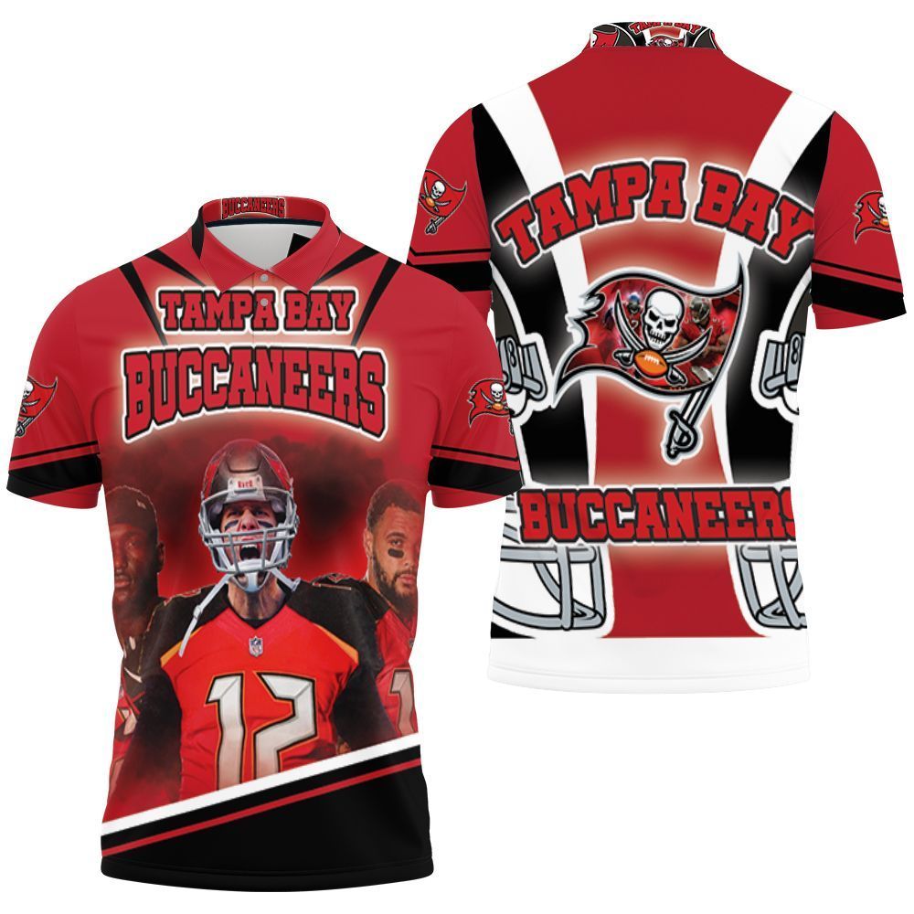 Tampa Bay Buccaneers Tom Brady Nfl Champions 2021 3d Polo Shirt Jersey ...