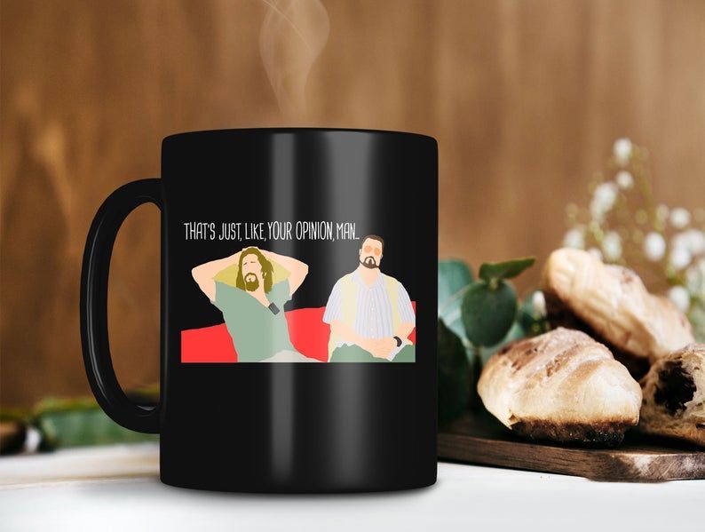 The Big Lebowski That’s Just Your Opinion Man Mug Jeff Bridges Mug Jeff Lebowski Mug Retro Vintage 2 Premium Sublime Ceramic Coffee Mug Black