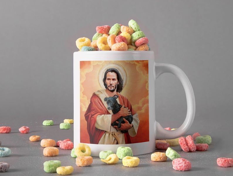 The Immortal John Wick And Daisy Puppy Mug Keanu Reeves Mug Hit Man Mug Renaissance Style Mug Premium Sublime Ceramic Coffee Mug White