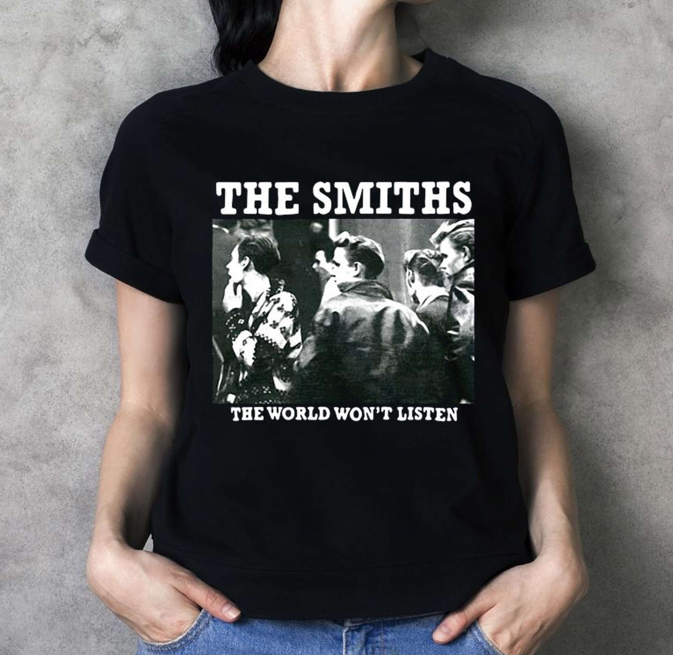 The Smiths The World Won’t Listen Vintage Morrissey Johnny Marr Andy Rourke Mike Joyce Unisex T-Shirt