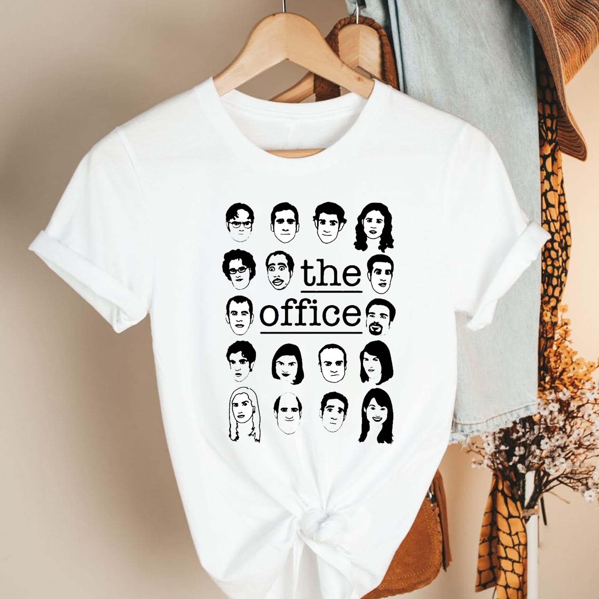 The Us Office Character Faces Vintage Unisex T-Shirt