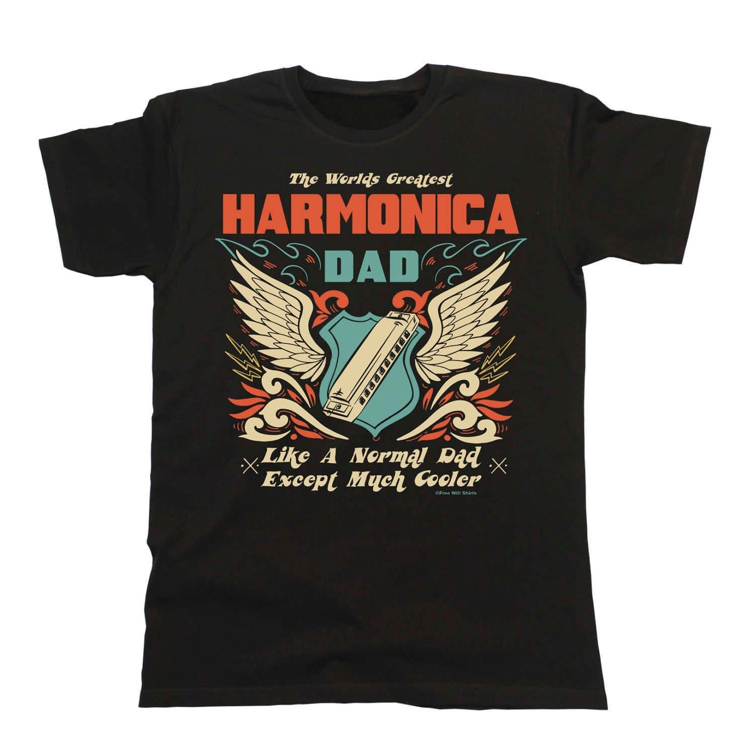 The Worlds Greatest Harmonica Dad Father’s Day Unisex T-Shirt