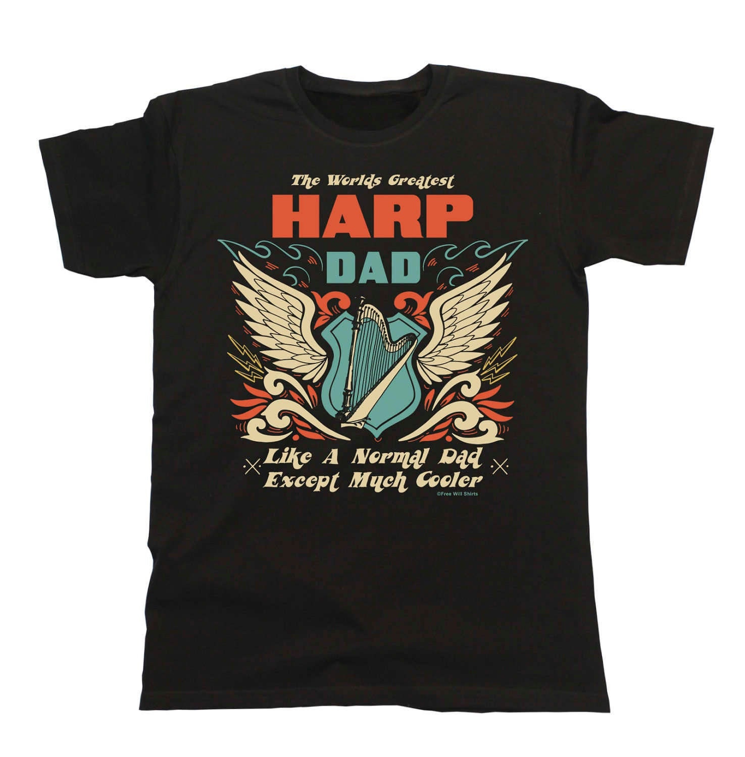 The Worlds Greatest Harp Dad Father’s Day Unisex T-Shirt