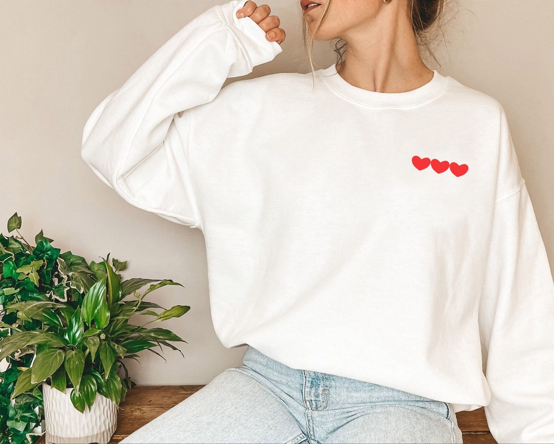 Three Hearts Valentines Day Unisex Sweatshirt