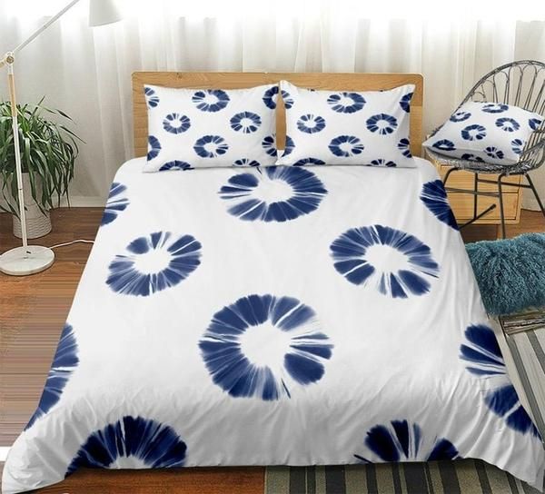 Tie-Dyed Navy Blue Cotton Bedding Sets