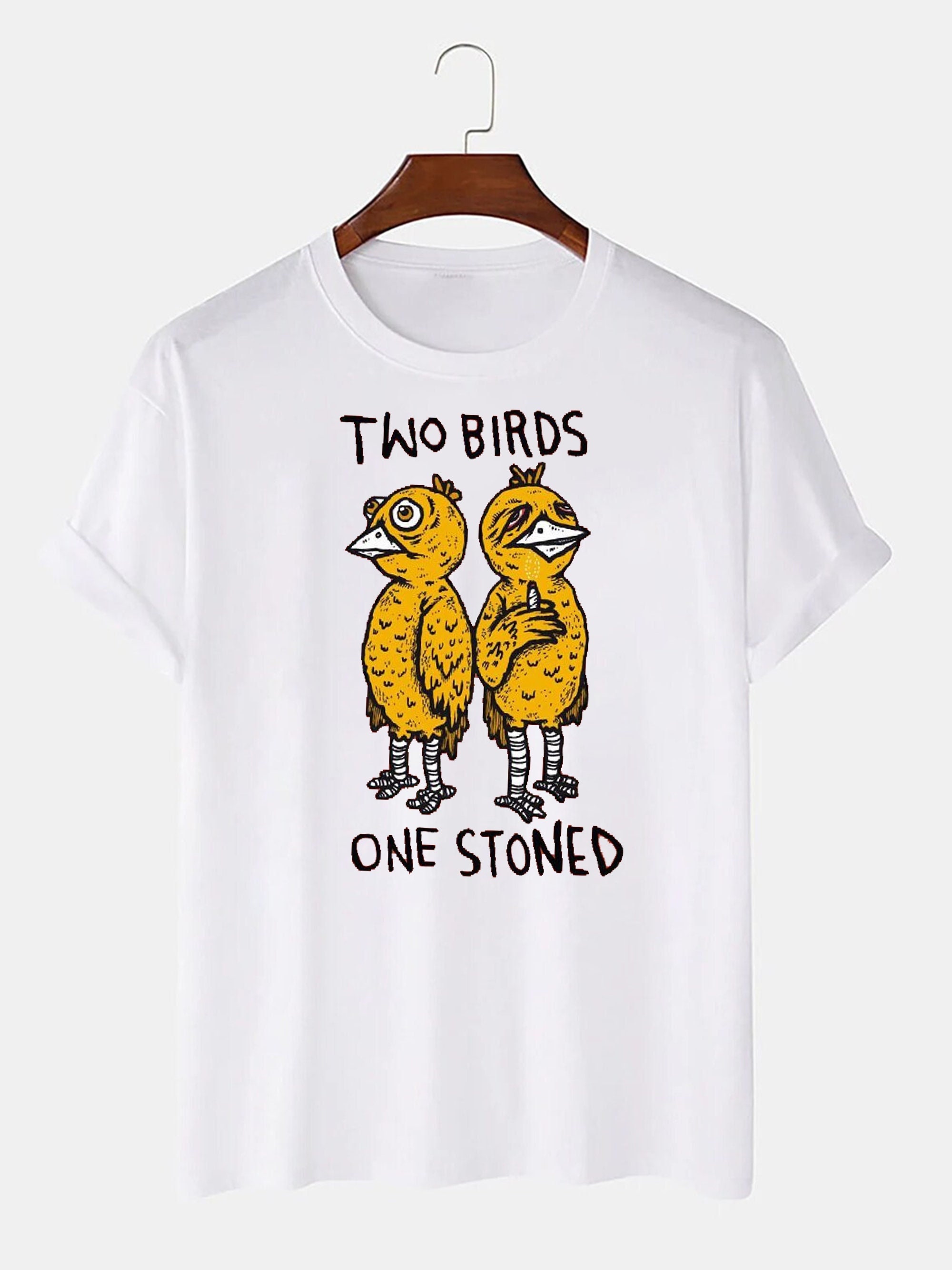 Two Birds One Stoned Weed Unisex T-Shirt