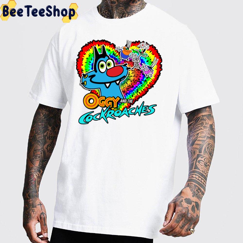 Tye Die Heart Oggy And The Cockroaches 3 Unisex T-Shirt