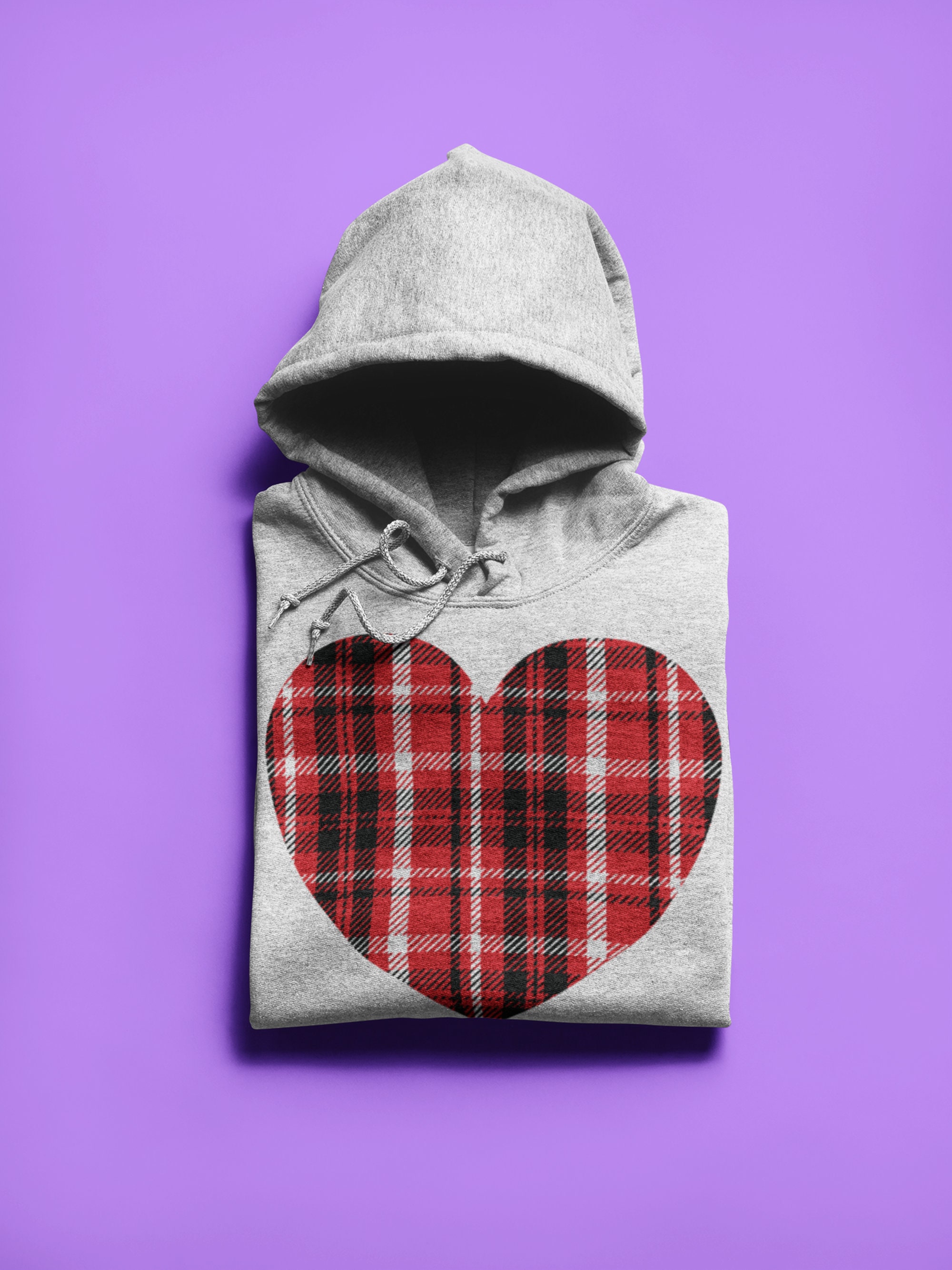 Valentine’s Day Plaid Heart Unisex Hoodie