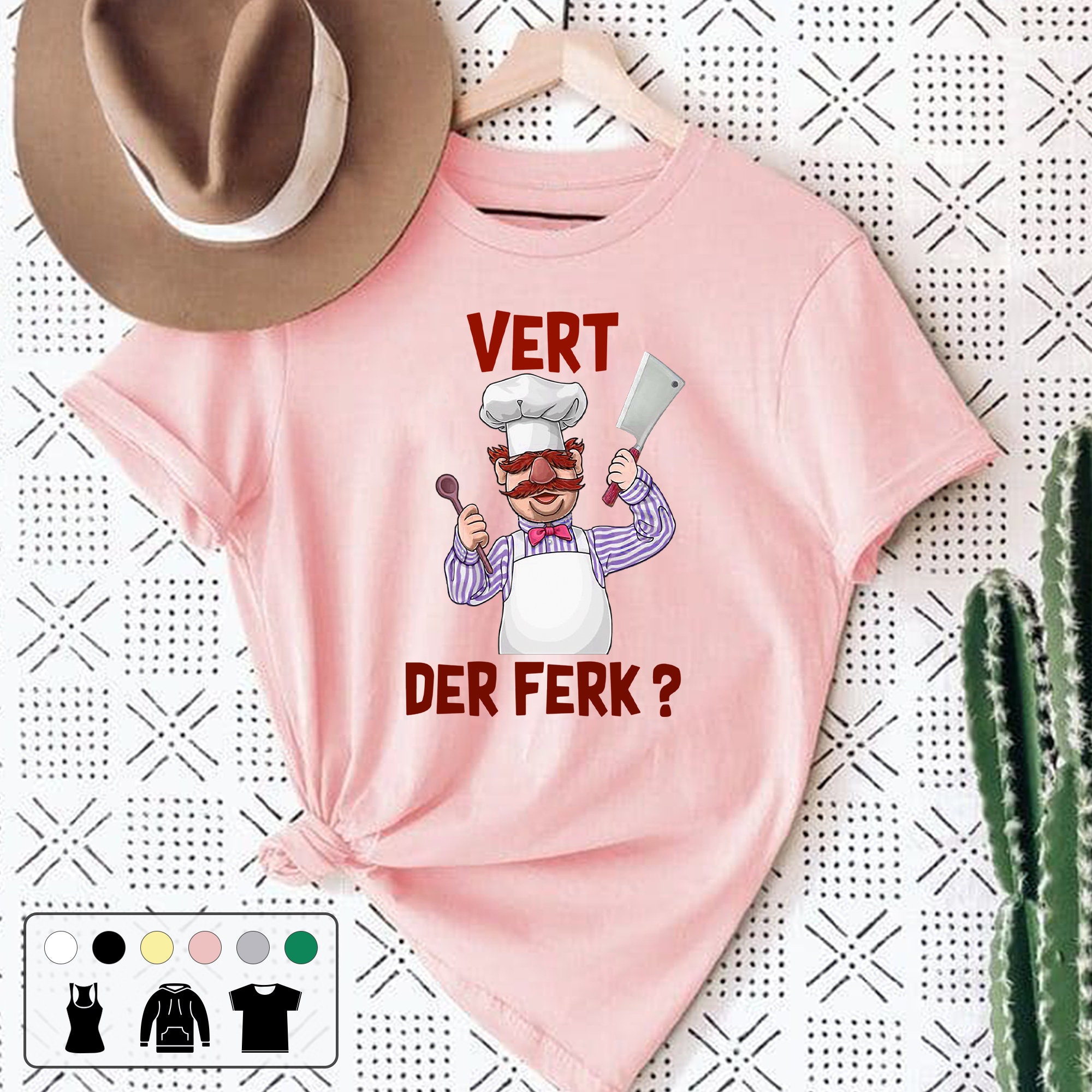 Vert Der Ferk Funny Chef Vintage Unisex T-Shirt