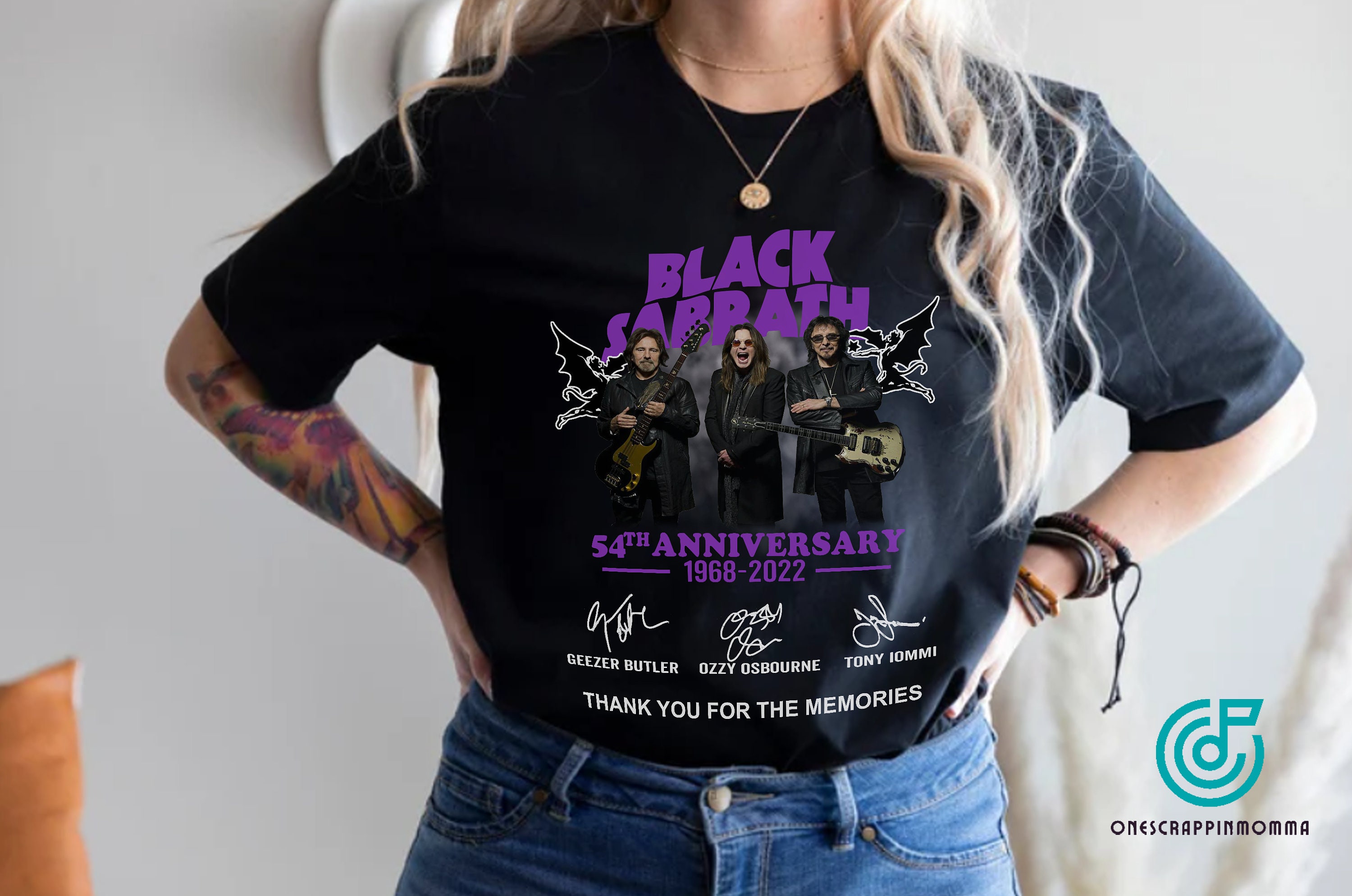 Vintage Black Sabbath 54th Anniversary 1968-2022 Signatures Thank You For The Memories Unisex Shirt