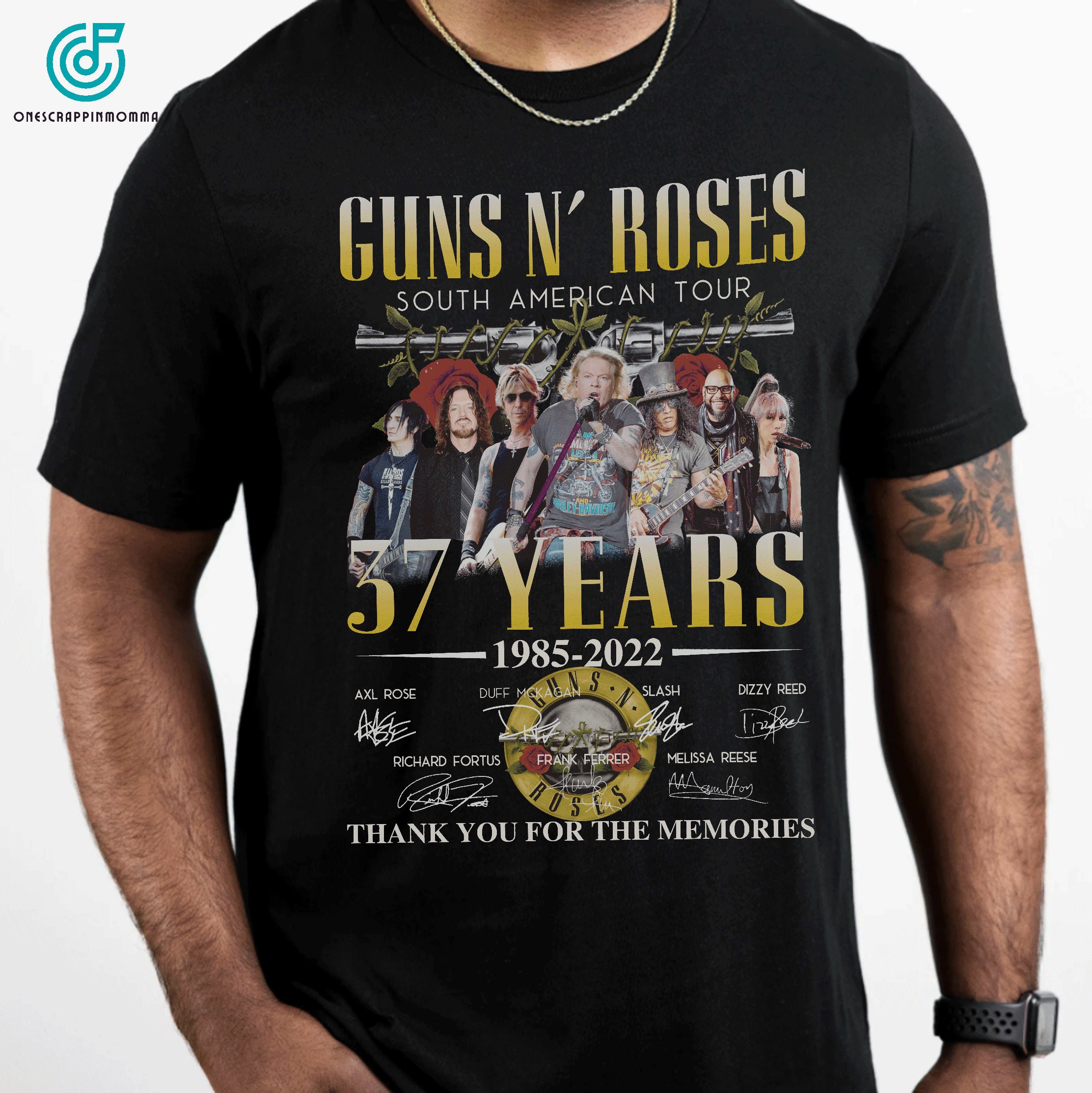 Vintage Guns N' Roses South American Tour 37 Years 1985 2022