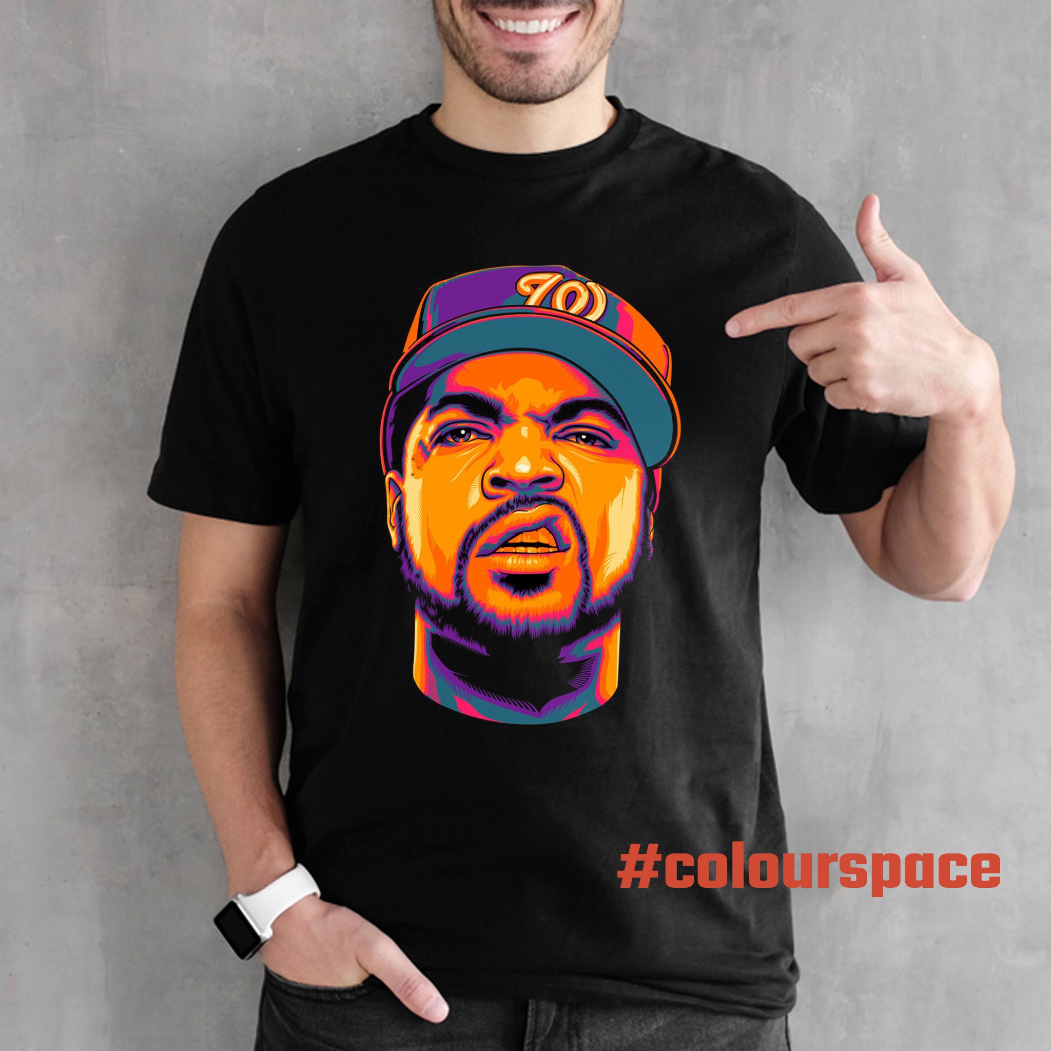 Retro 90s Ice Cube Rapper Tee, Vintage Ice Cube Shirt, Vintage Hip Hop Tee,  Vintage Bootleg Inspired Tee. Designed & Sold By Irin Patel