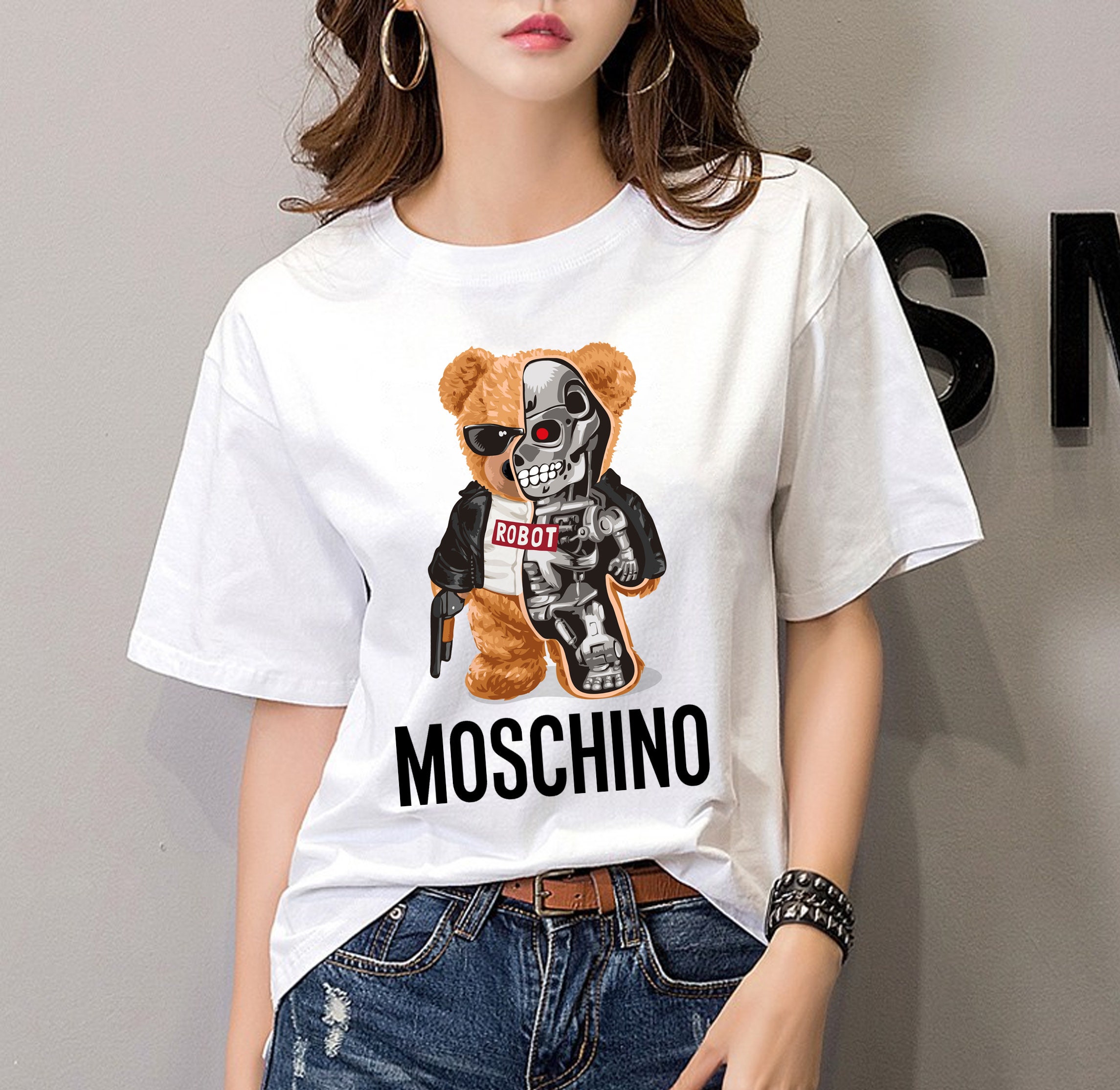 Vintage Moschino Robot Gangster Bear Cute Unisex T-Shirt