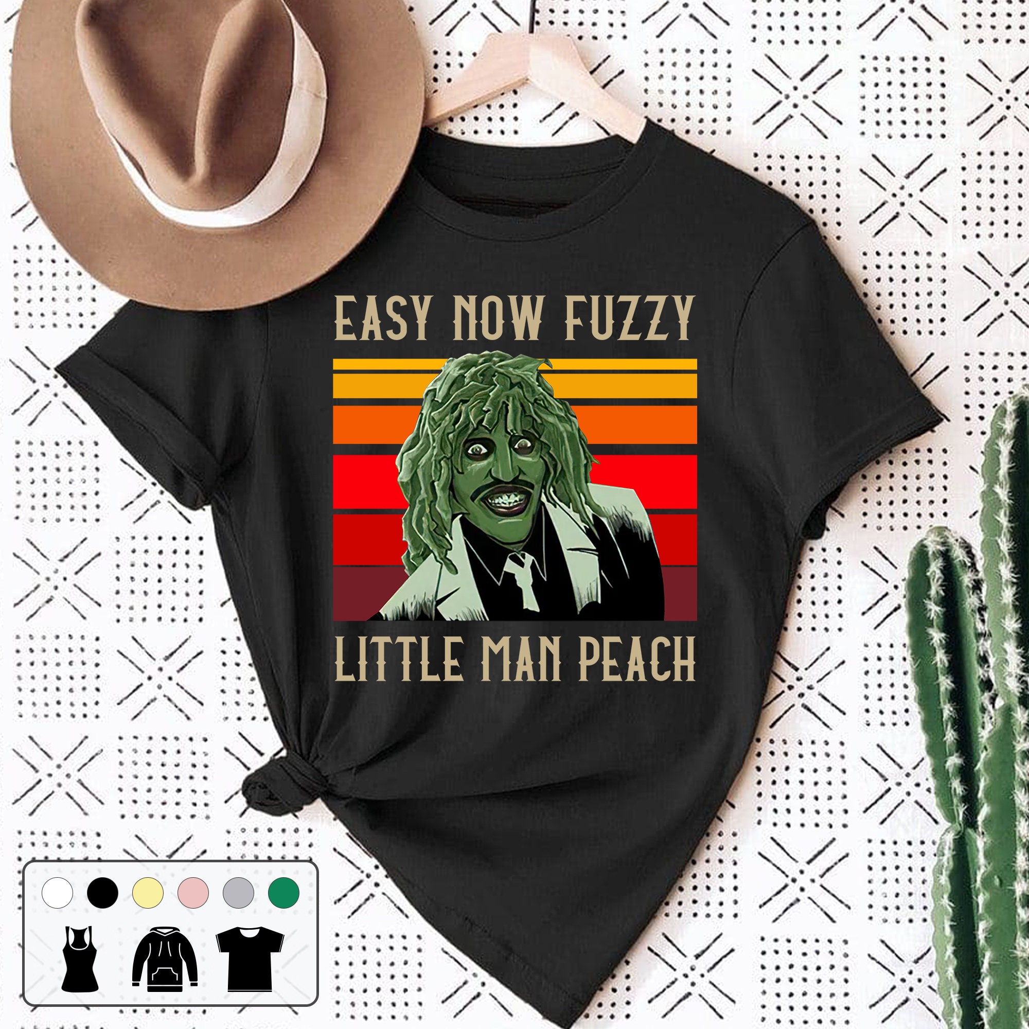 Vintage Retro Easy Now Fuzzy Little Man Peach Unisex T-Shirt