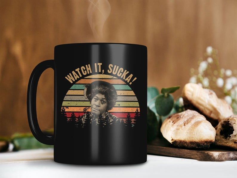 Watch It, Sucka Esther Anderson Mug Sanford And Son Mug Lawanda Page Lover Mug Retro Vintage Premium Sublime Ceramic Coffee Mug Black