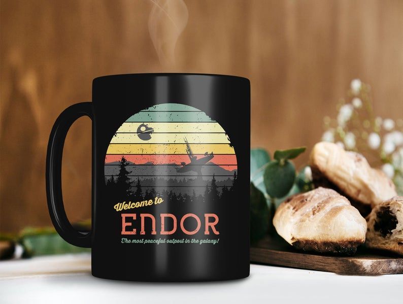 Welcome To Endor The Most Peaceful Outpost In The Galaxy Mug Endor’s Moon Mug Star Wars Mug Vintage Premium Sublime Ceramic Coffee Mug Black