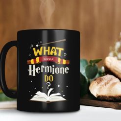 What Would Hermione Do Final Book Mug Harry Potter Mug Hermione Granger Mug Hogwarts School Premium Sublime Ceramic Coffee Mug Black