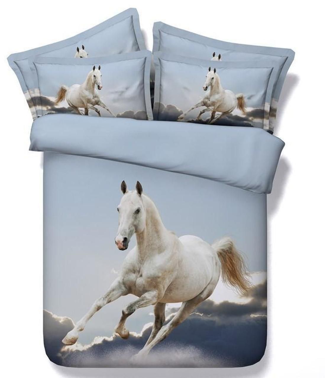 White Horse Bedding Set