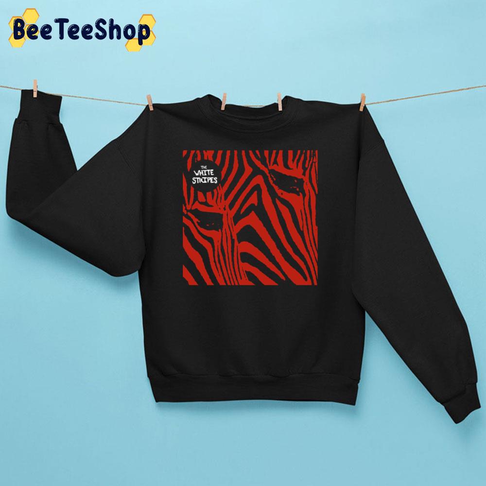 White Strip Red Pattern Art Unisex Sweatshirt