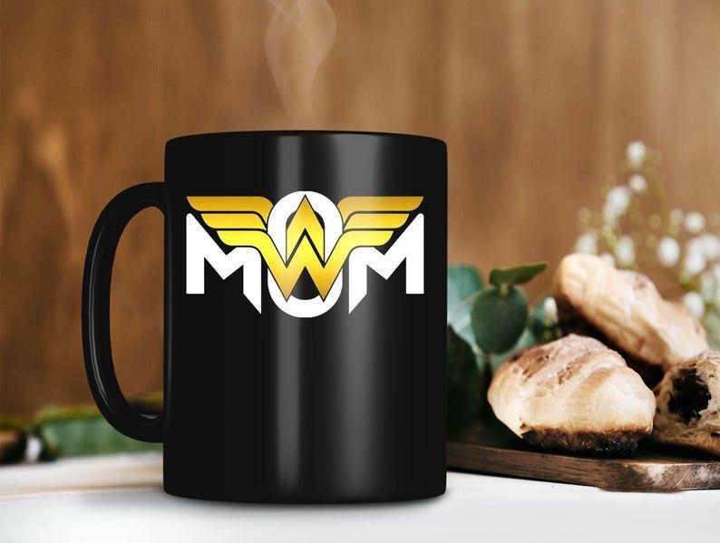 Wonder Woman Happy Mother’s Day Mug Proud Be Mom Gift Mother Coffee Mug Mother Day Gift For Mom Premium Sublime Ceramic Coffee Mug Black