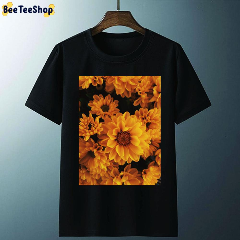 Yellow Orange Sunflower Background Unisex T-Shirt