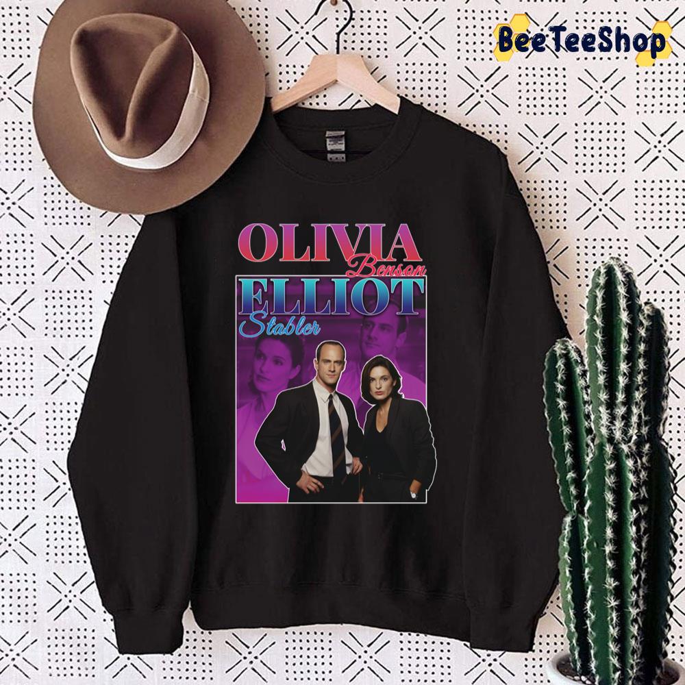 90’s Vintage Art Olivia Benson And Elliot Stabler Unisex Sweatshirt