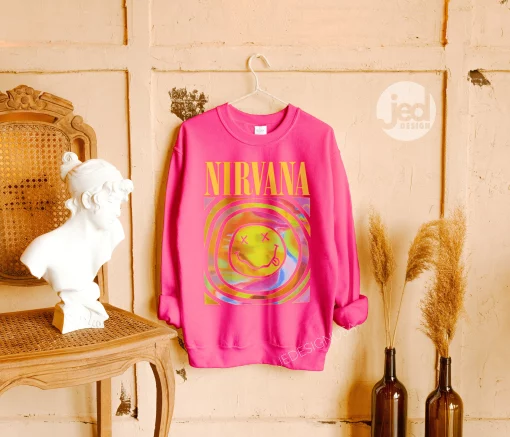 Nirvana Smiley Face Trending Pink Sweatshirt