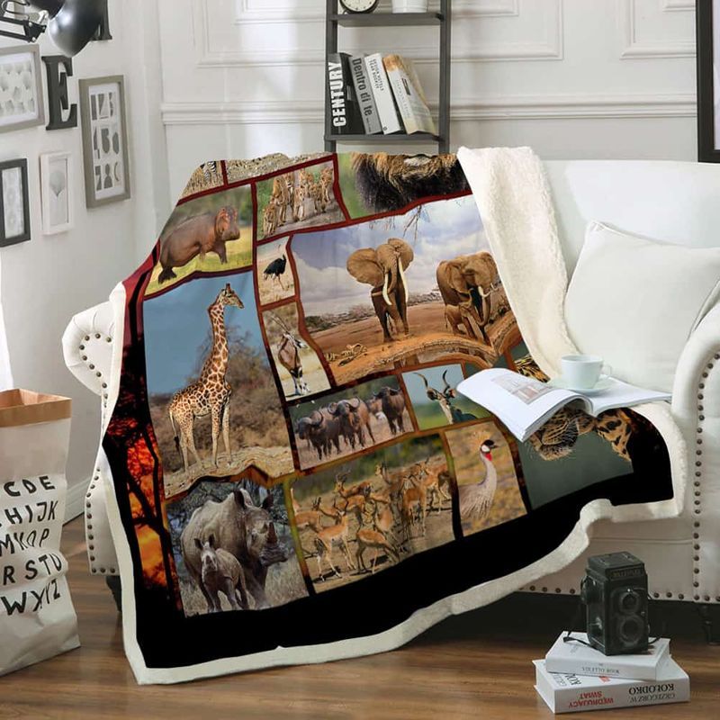 Africa Wildlife Premium Comfy Sofa Throw Blanket