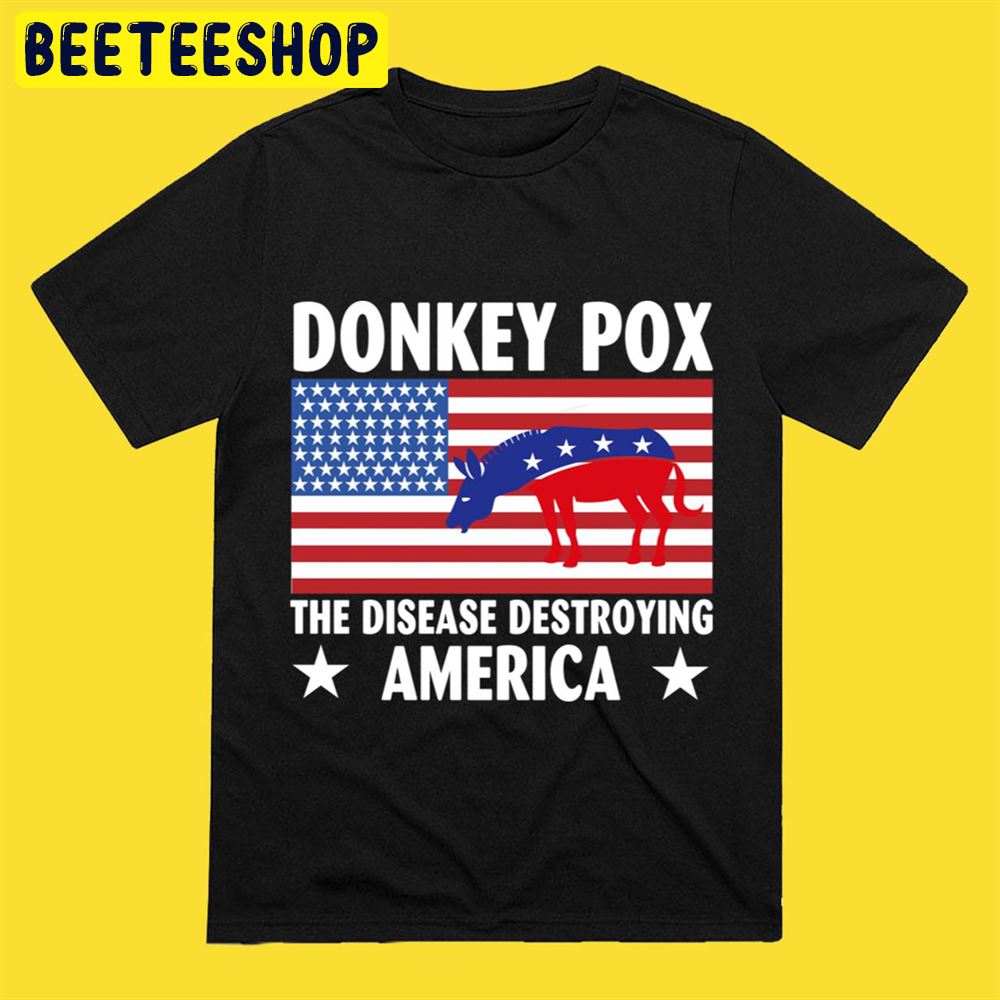 America Flag Donkey Pox The Disease Destroying Unisex T-Shirt