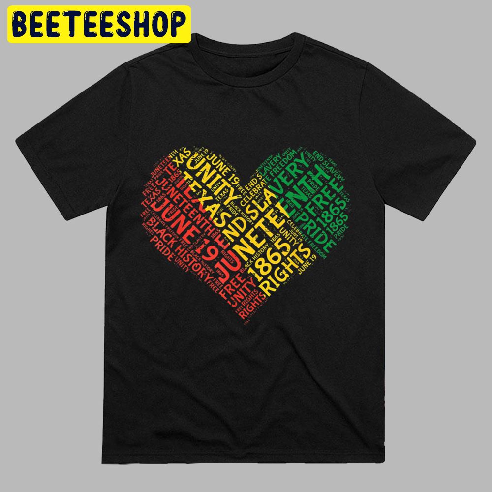 Art Juneteenth Heart June 19th Black African Pride Women Girls Unisex T-Shirt