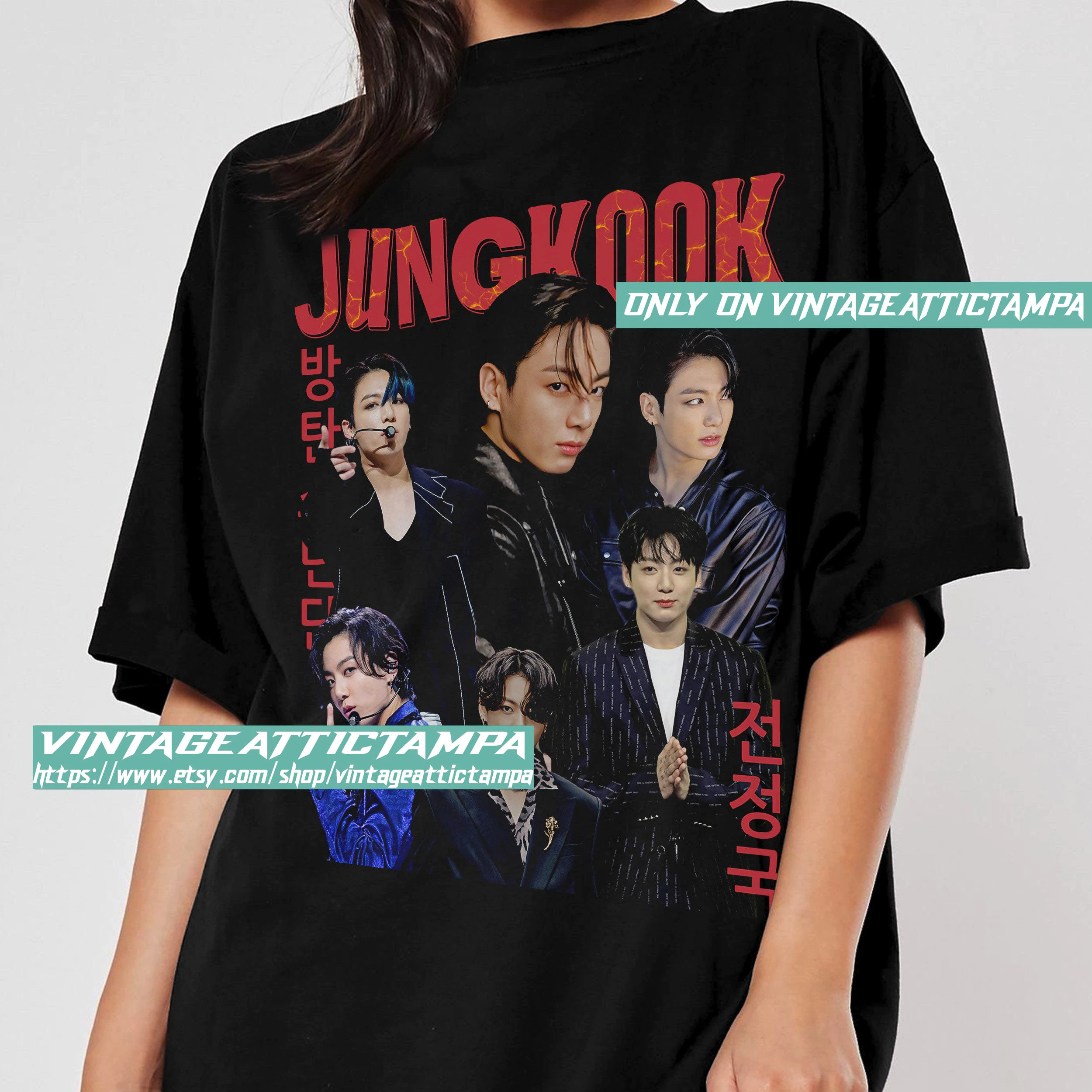 Art Jungkook Korean Pop Singer Vintage Unisex T-Shirt