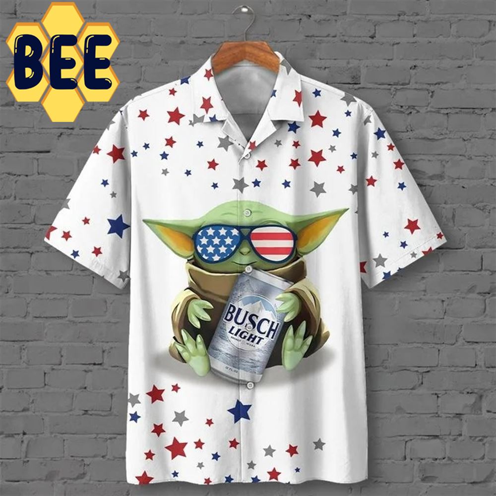 Baby Yoda Busch Light Beer Beach Summer Hawaiian Shirt