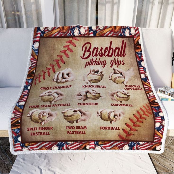 Baseball Pitching Grips Premium Comfy Sofa Throw Blanket