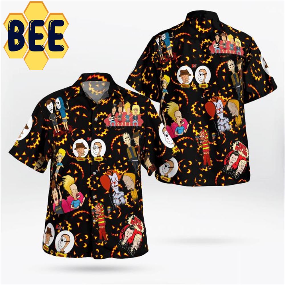 Beavis And Butt Head Horror Characters Halloween Hawaiian Shirt