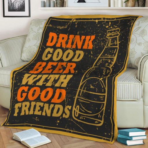 Beer Vintage Poster Retro Best Seller Fleece Blanket Throw Blanket Gift