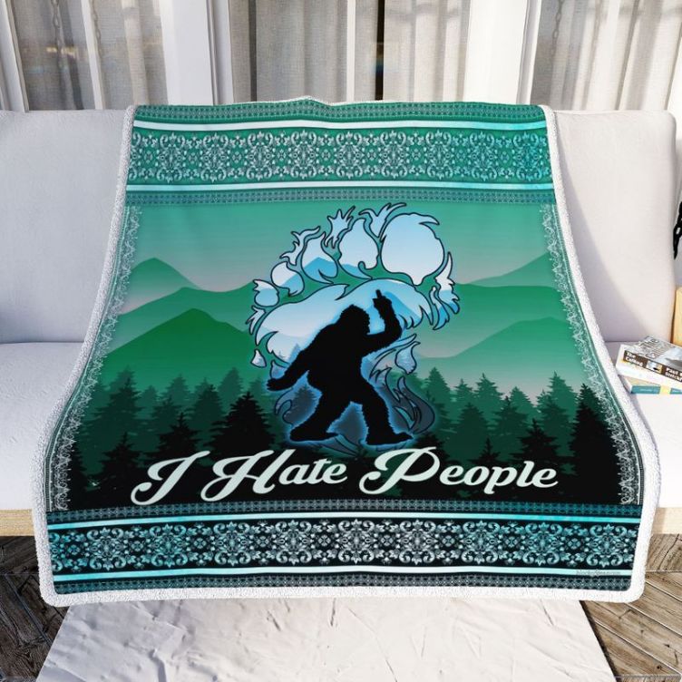 Bigfoot I Hate People Premium Comfy Sofa Throw Blanket