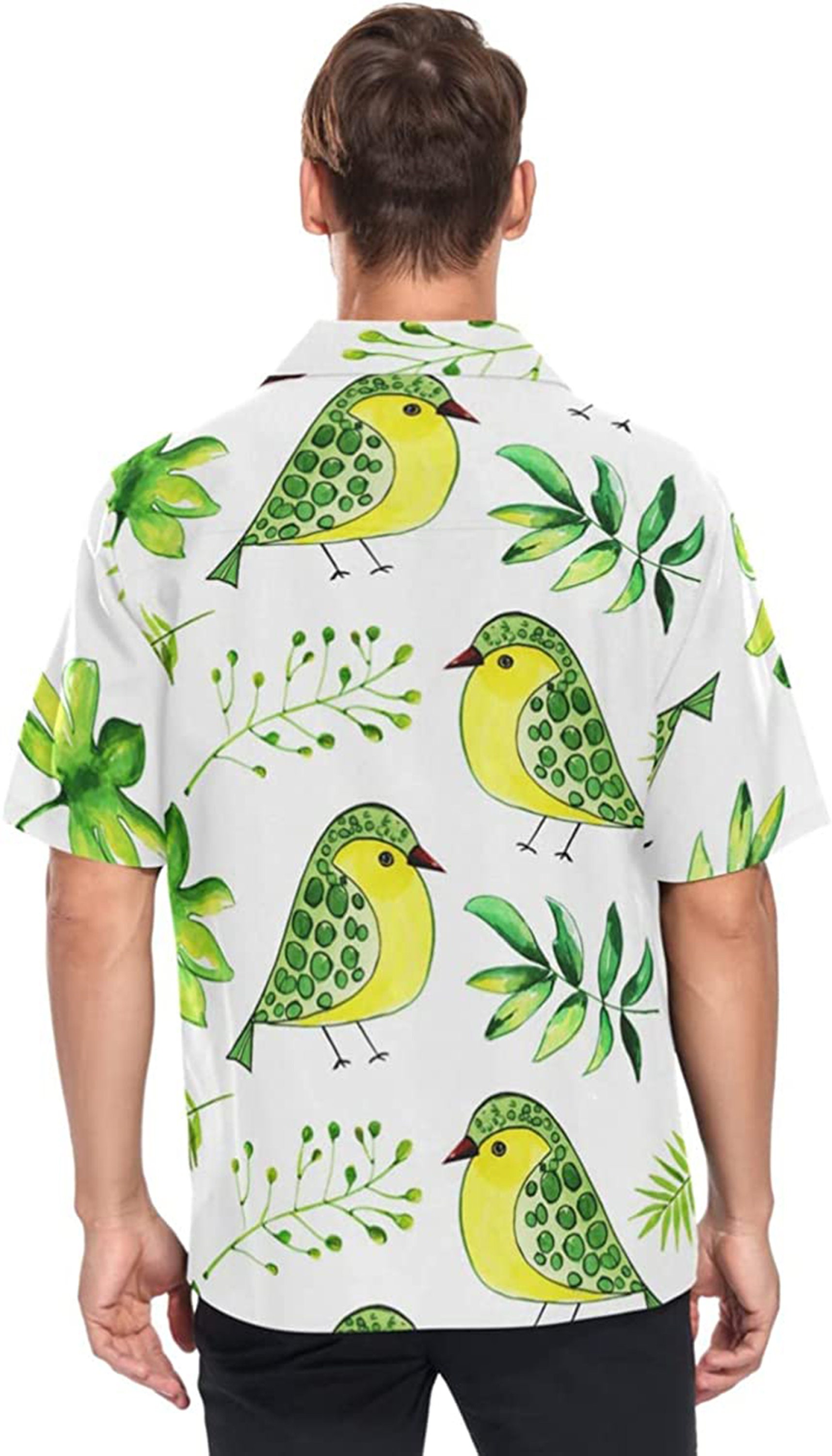 Birds Floral Birds Button Hawaiian Shirt