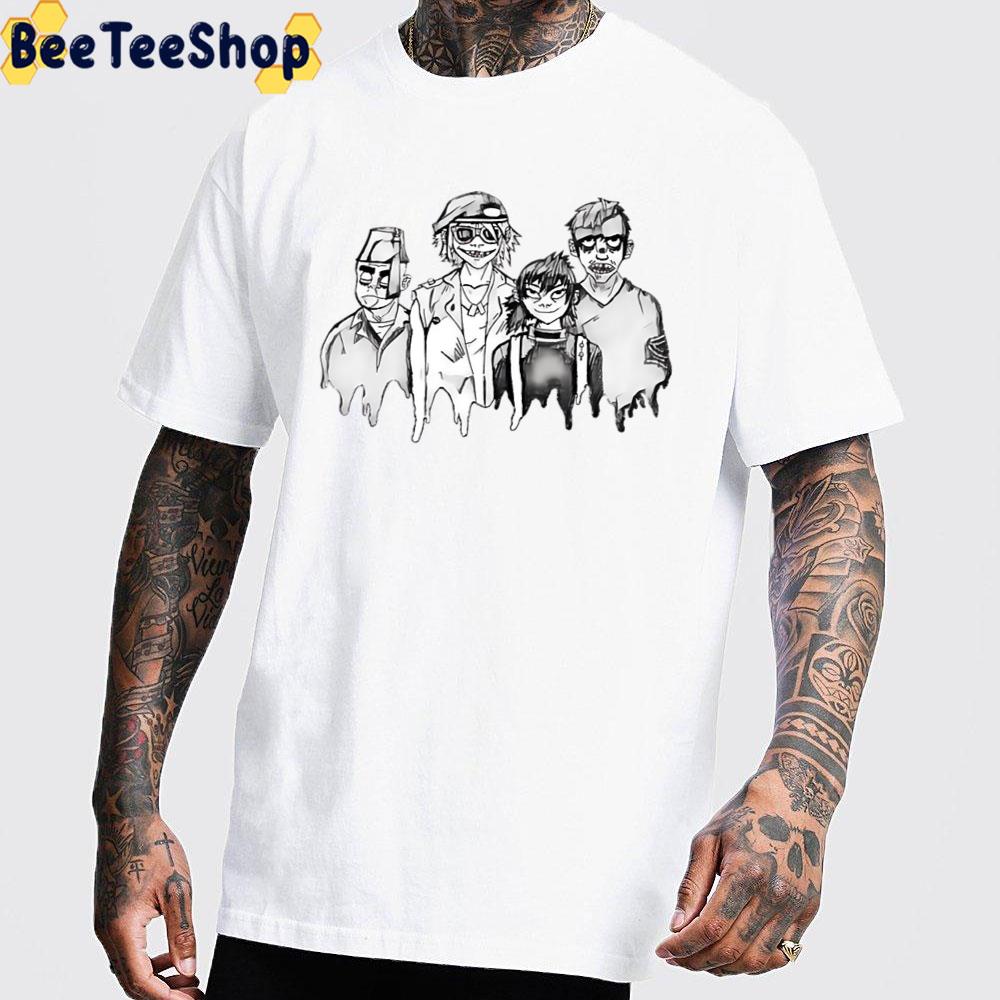 Black White Art Gorillaz Band Unisex T-Shirt