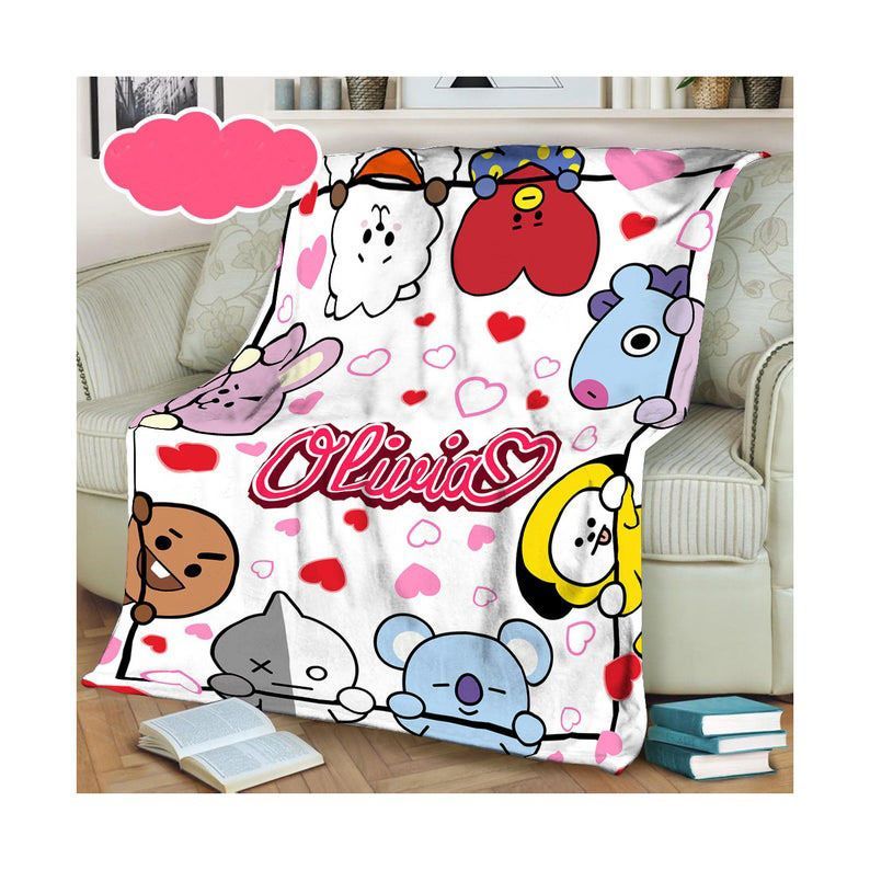 Bt21 Bangtan Boys Bts Best Seller Fleece Blanket Throw Blanket Gift 6