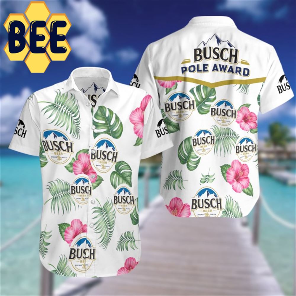 Busch Light Beer Floral Hawaiian Shirt