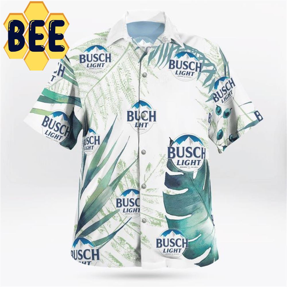 Busch Light Beer Tropical Floral Hawaiian Shirt