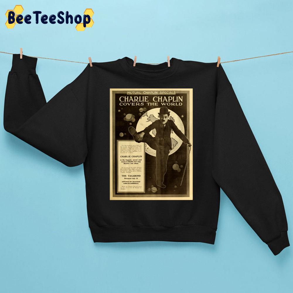 Charile Chaplin Covers The World Vintage Art Unisex Sweatshirt