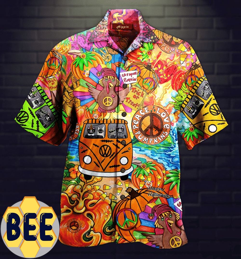 Check Out This Awesome Hippie Halloween Hawaiian Shirt