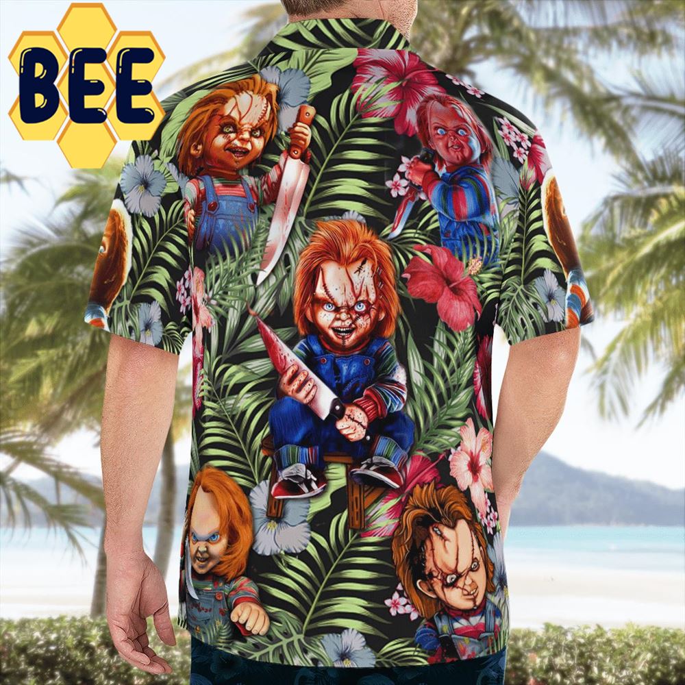 Trickery Pattern Halloween Hawaiian Shirt - Funny Hawaiian Beach