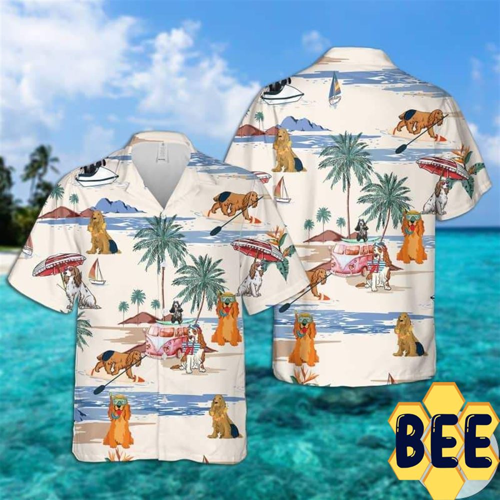 Cocker Spaniel Summer Beach Hawaiian Shirt