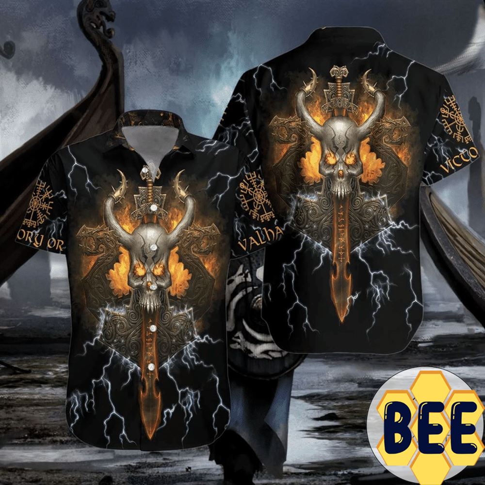 Cool Viking Skull Hawaiian Shirt