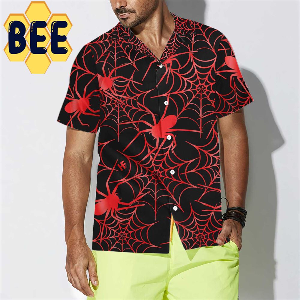 Creepy Spider Halloween Hawaiian Shirt