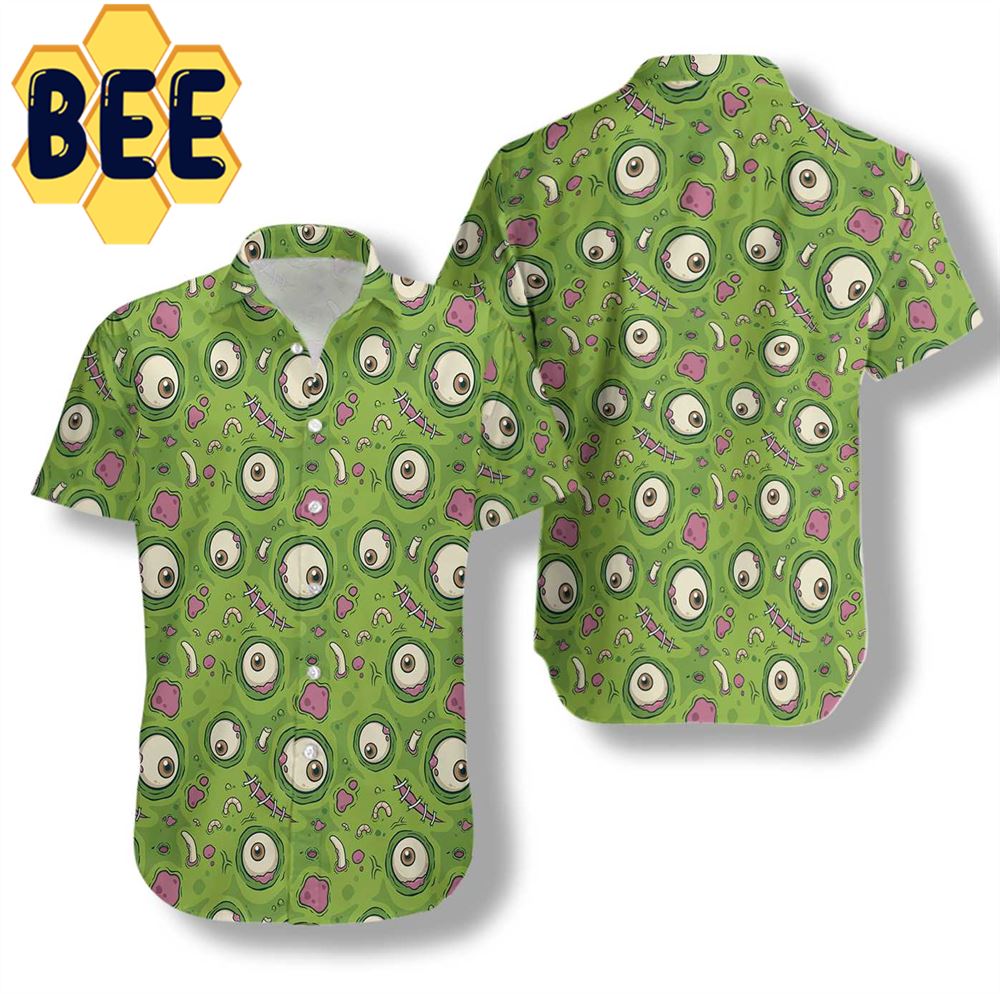 Creepy Zombie Skin Halloween Hawaiian Shirt